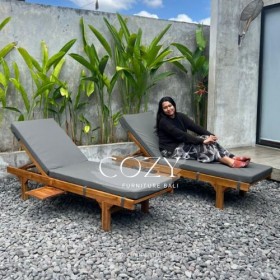 WOOD SUNBED + MATTRESS (SUNPROOF-CARTENZA 163)