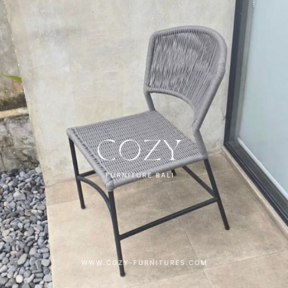 ROPE CHAIR - IRON FRAME POWDERCOATED