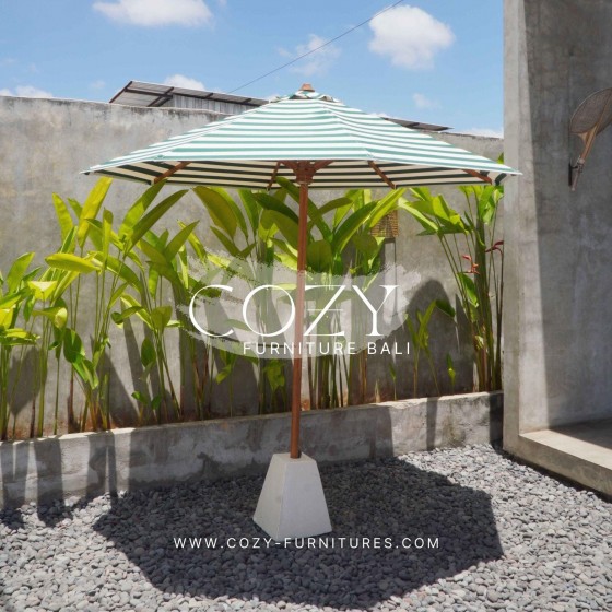 Umbrella Diameter 250cm Stripped Green and White - Polyster sunproof fabric