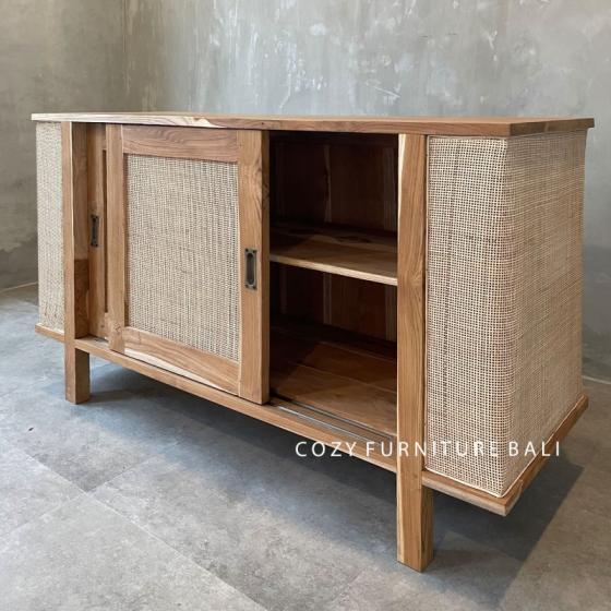 BUFFET WOOD + RATTAN