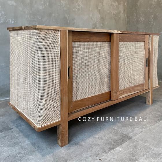 BUFFET WOOD + RATTAN