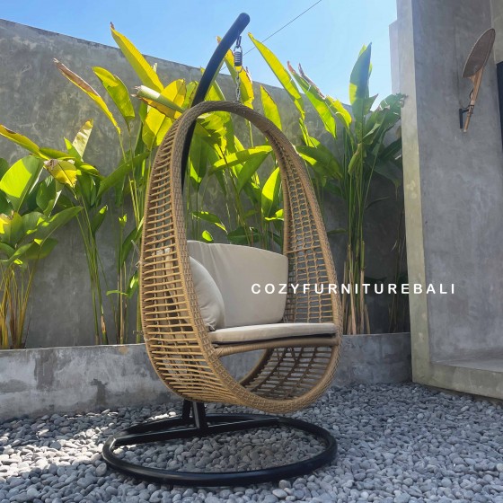 Hanging Chair Type 05 , HONEY WICKER + FABRIC CARTENZA 180