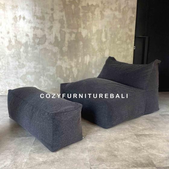 Double Single Beanbag + Ottoman