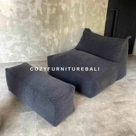 Double Single Beanbag + Ottoman
