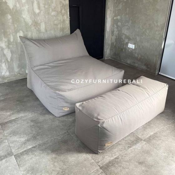 Double Single Beanbag + Ottoman