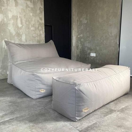 Double Single Beanbag + Ottoman